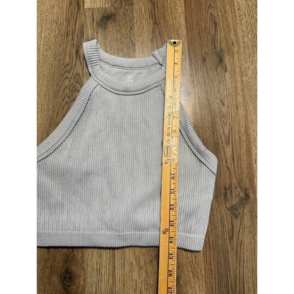 Aerie Tank Top Women's Size Medium Gray Crop Top Halter Neck Sleeveless cropped - Picture 4 of 10